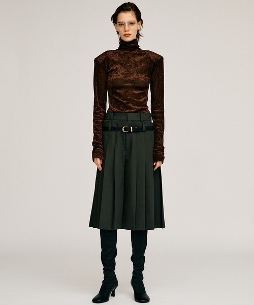 PRANK PROJECT(プランクプロジェクト)の「【2026Autumn Pre-Order】ダブルウエストプリーツハーフパンツ / Double-Waist Pleated Half Pants(その他パンツ・レディース・カーキ/グレー/ブラック・38/36)」の8枚目の写真