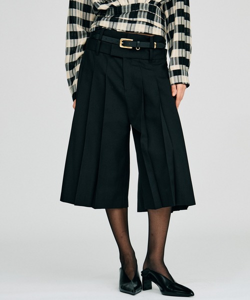 PRANK PROJECT(プランクプロジェクト)の「【2026Autumn Pre-Order】ダブルウエストプリーツハーフパンツ / Double-Waist Pleated Half Pants(その他パンツ・レディース・カーキ/グレー/ブラック・38/36)」の11枚目の写真