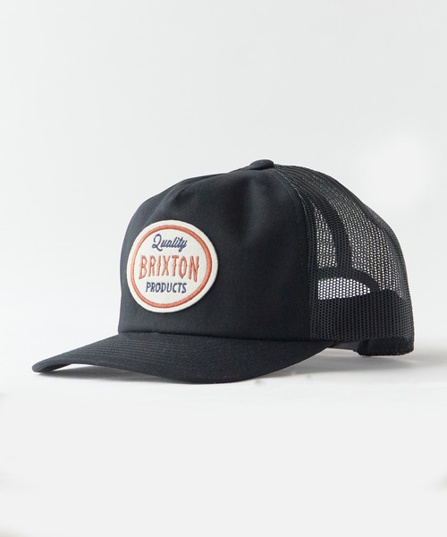 BRIXTON(ブリクストン)の「BRIXTON/ブリクストン HENRY MP TRUCKER ミディアムプロファイル フェルト刺繍 フラットバイザー メッシュ 6Pキャップ スナップバック ストリートメンズ 2026年 夏 夏服(キャップ・メンズ・ブラック/レッド・ONE SIZE)」の11枚目の写真