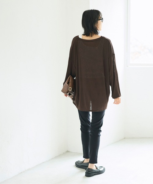 coca(coca)(コカ)の「シアージョーゼットカーディガン(カーディガン/ボレロ・レディース・ブラック/ブラウン・S/L/M)」の5枚目の写真
