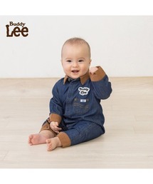 BUDDY Lee（バディーリー）の「BUDDYLEE 長袖前開きロンパース 衿付き デニム×ニットコール（ロンパース）」