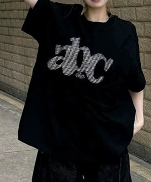 GLAMOROUS JANE(グラマラスジェーン)の「フロントプリントオーバーサイズTシャツ(Tシャツ/カットソー・レディース・ホワイト/ブラック・FREE)」の9枚目の写真