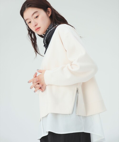 BEAMS HEART(ビームスハート)の「裏起毛 コンビ プルオーバー(スウェット・レディース・グレー/ブラック/ホワイト系その他5・FREE)」の10枚目の写真