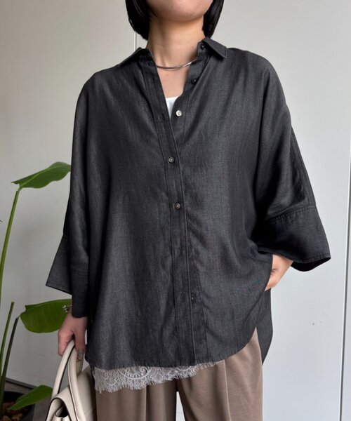 Jena espace merveilleux(ジェナ エスパスメルヴェイユ)の「ビッグカフスデニムシャツ(シャツ/ブラウス・レディース・グレー/ブルー系その他/ブルー・FREE)」の2枚目の写真
