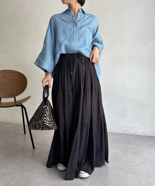Jena espace merveilleux(ジェナ エスパスメルヴェイユ)の「ビッグカフスデニムシャツ(シャツ/ブラウス・レディース・グレー/ブルー系その他/ブルー・FREE)」の10枚目の写真