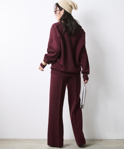 CHIC STYLE(シックスタイル)の「Vネックニットカーディガン<大きいサイズ有>シックスタイル(カーディガン/ボレロ・レディース・グレー/ワイン/ブラック/ライトベージュ・M/3L/LL/L/5L/4L)」の7枚目の写真