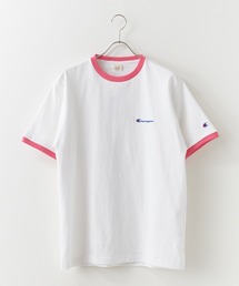 TANGRAM（タングラム）の「Champion/チャンピオン ロゴ刺繍 コットン 半袖リンガーTシャツ 2026年 夏 夏服（Tシャツ/カットソー）」