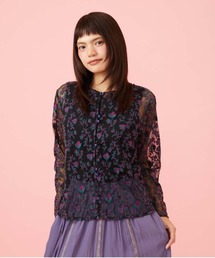 【2WAY】Pincel チュールフラワー刺繍ブラウス［オケージョン］