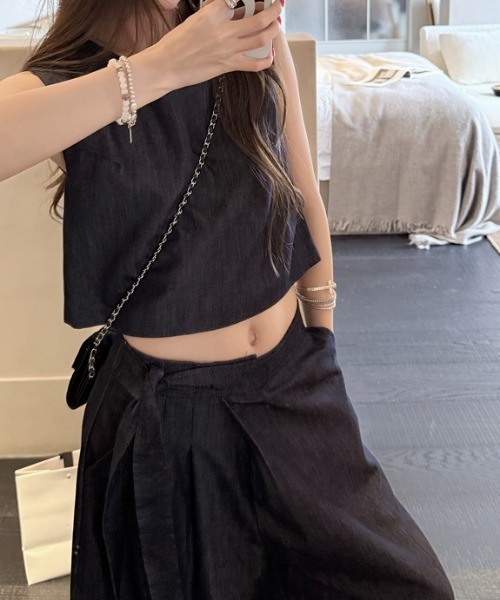 FLINEA(フリネア)の「デニムタンクトップ+パンツセットアップ(セットアップ・レディース・インディゴブルー・M/L)」の19枚目の写真