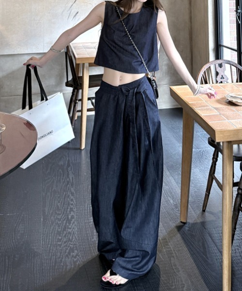 FLINEA(フリネア)の「デニムタンクトップ+パンツセットアップ(セットアップ・レディース・インディゴブルー・M/L)」の11枚目の写真