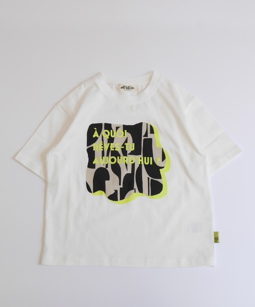 MAKE YOUR DAY(メイクユアデイ)の「キカ柄ロゴプリントTシャツ■パパサイズ(Tシャツ/カットソー・メンズ・グレー/オフホワイト・L/M)」の2枚目の写真