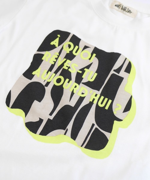 MAKE YOUR DAY(メイクユアデイ)の「キカ柄ロゴプリントTシャツ■パパサイズ(Tシャツ/カットソー・メンズ・グレー/オフホワイト・L/M)」の9枚目の写真