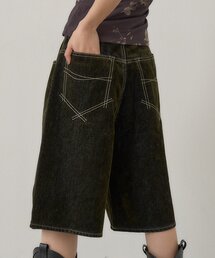 フロッキーデニムハーフパンツ