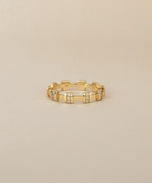 K10ダイヤモンド ブロック リング