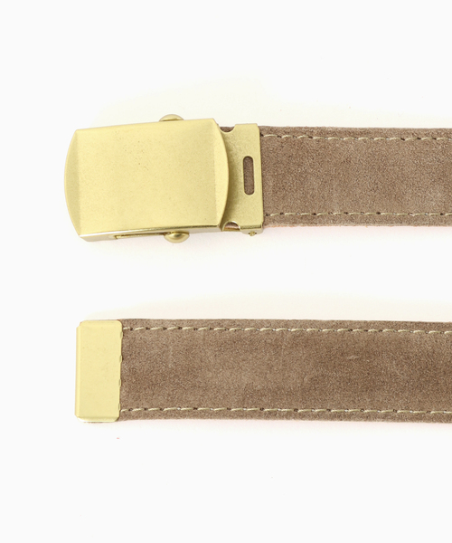 MASTER&Co(マスターアンドコー)の「MASTER&Co. × JOURNAL STANDARD / 別注 VELOUR 24mm BELT(ベルト・メンズ・ベージュ/カーキ/レッド・FREE)」の4枚目の写真