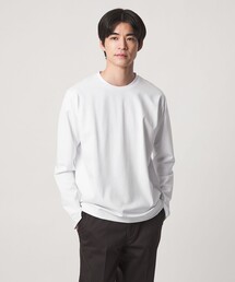 オーガニック コットン ポンチ クルーネック 長袖 Tシャツ