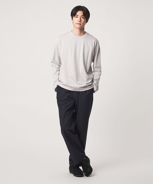 green label relaxing(グリーンレーベルリラクシング)の「オーガニック コットン ポンチ クルーネック 長袖 Tシャツ(Tシャツ/カットソー・メンズ・ダークブラウン/ライトグレー/ダークグリーン/ホワイト・XL/L/S/M/XXL)」の7枚目の写真