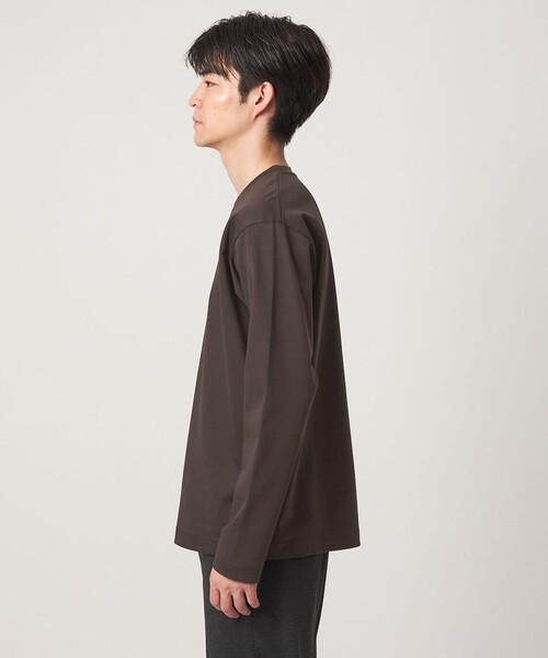 green label relaxing(グリーンレーベルリラクシング)の「オーガニック コットン ポンチ クルーネック 長袖 Tシャツ(Tシャツ/カットソー・メンズ・ダークブラウン/ライトグレー/ダークグリーン/ホワイト・XL/L/S/M/XXL)」の10枚目の写真