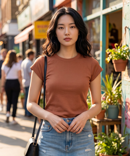 BUTTON SEOUL（ボタンソウル）の「[ウィメンズ] ベーシックエッセンシャルコットンショートスリーブ (6 COLORS)（Tシャツ/カットソー・レディース・ホワイト/ブラック/グレー/イエロー/サンドベージュ/シャーベット・SMALL/MEDIUM/LARGE）」の18枚目の写真