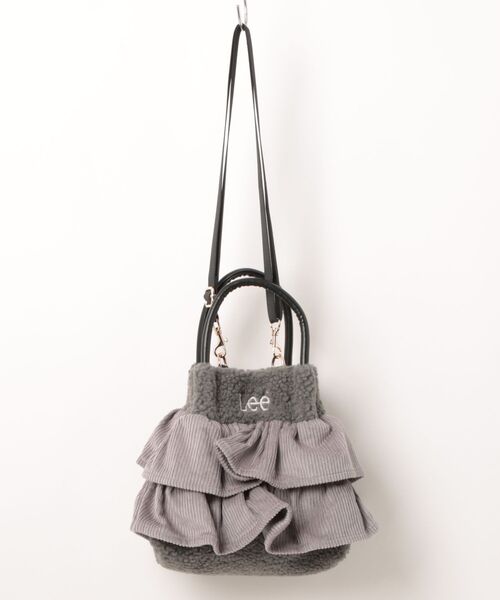 Lee(リー)の「Lee(リー)ボア×コーデュロイ フリル 2WAYバッグ/ショルダーバッグ/ハンドバッグ/ミニバッグ(ショルダーバッグ・レディース・ベージュ/グレー/レオパード/ブラック・FREE)」の8枚目の写真