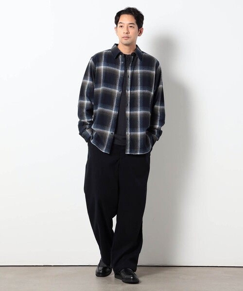 Grand PARK(グランドパーク)の「コットンオンブレチャックシャツ(シャツ/ブラウス・メンズ・ダークブラウン/ブラック/ライトブルーグレー/ブルー・L/M)」の8枚目の写真