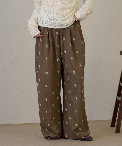 raffime(ラフィミー)の「【Raffime】【柄アソート展開】2タックイージーワイドパンツ(その他パンツ・レディース・チャコールグレー/ブラウン系その他/ダークブラウン・MEDIUM/SMALL)」の9枚目の写真