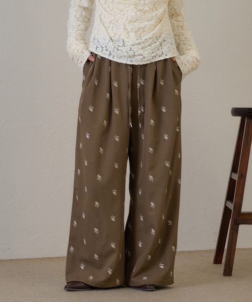 raffime(ラフィミー)の「【Raffime】【柄アソート展開】2タックイージーワイドパンツ(その他パンツ・レディース・チャコールグレー/ブラウン系その他/ダークブラウン・MEDIUM/SMALL)」の4枚目の写真