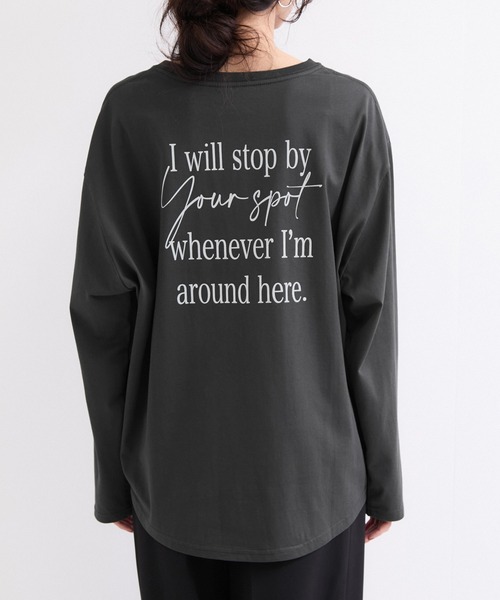 le cercle ADAM ET ROPE'(ルセルクルアダムエロペ)の「ロゴ刺繍バックラウンドヘムロンTEE(Tシャツ/カットソー・レディース・ホワイト/チャコールグレー/ブラウン・FREE)」の20枚目の写真