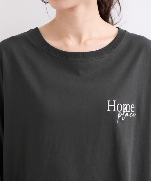 le cercle ADAM ET ROPE'(ルセルクルアダムエロペ)の「ロゴ刺繍バックラウンドヘムロンTEE(Tシャツ/カットソー・レディース・ホワイト/チャコールグレー/ブラウン・FREE)」の21枚目の写真