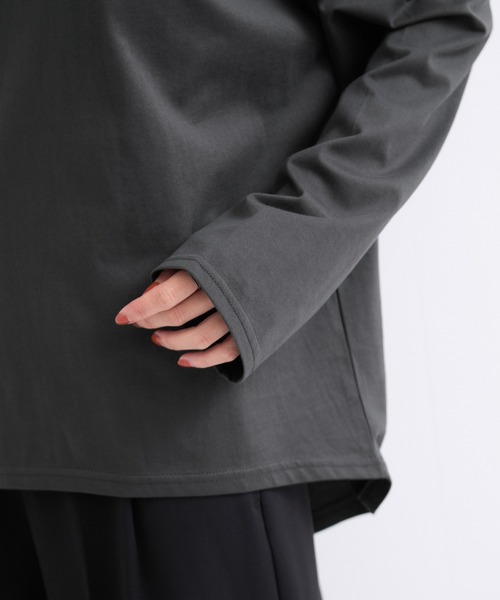 le cercle ADAM ET ROPE'(ルセルクルアダムエロペ)の「ロゴ刺繍バックラウンドヘムロンTEE(Tシャツ/カットソー・レディース・ホワイト/チャコールグレー/ブラウン・FREE)」の13枚目の写真