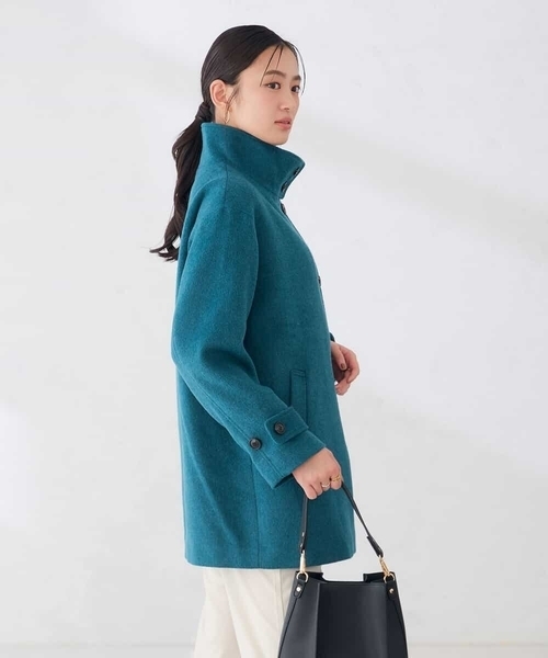 a.v.v(アーヴェヴェ)の「【WEB限定】スタンドカラー ミディ コート(ピーコート・レディース・ブラック/ライトグレー/グリーン・38/36/40)」の6枚目の写真