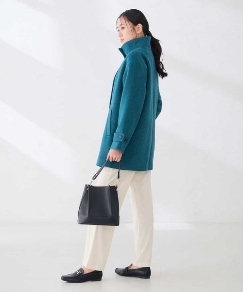 a.v.v(アーヴェヴェ)の「【WEB限定】スタンドカラー ミディ コート(ピーコート・レディース・ブラック/ライトグレー/グリーン・38/36/40)」の10枚目の写真