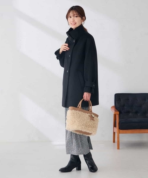 a.v.v(アーヴェヴェ)の「【WEB限定】スタンドカラー ミディ コート(ピーコート・レディース・ブラック/ライトグレー/グリーン・38/36/40)」の20枚目の写真