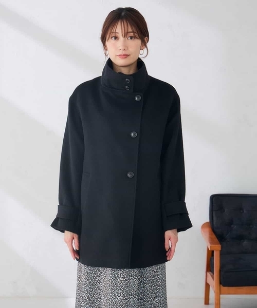 a.v.v(アーヴェヴェ)の「【WEB限定】スタンドカラー ミディ コート(ピーコート・レディース・ブラック/ライトグレー/グリーン・38/36/40)」の21枚目の写真