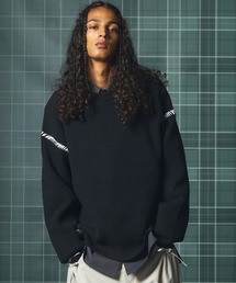 《UNISEX》ハンドステッチプライムオーバークルーネックニットトップス/Hand Stitch Prime-Over Crewneck Sweater【MAISON SPECIAL/メゾンスペシャル】