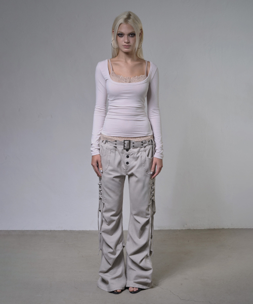 FANCY CLUB(ファンシークラブ)の「レースレイヤードロングスリーブ (IVORY) F26ZB522(Tシャツ/カットソー・レディース・その他・FREE)」の4枚目の写真