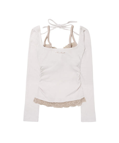 FANCY CLUB(ファンシークラブ)の「レースレイヤードロングスリーブ (IVORY) F26ZB522(Tシャツ/カットソー・レディース・その他・FREE)」の8枚目の写真