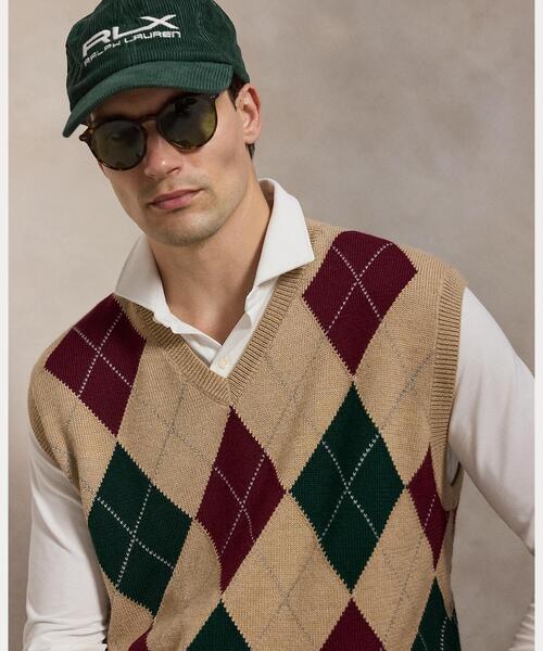 POLO GOLF(ポロ ゴルフ)の「ビッグ フィット パフォーマンス アーガイル セーター ベスト(ベスト・メンズ・グリーン・S/M/L/XS)」の5枚目の写真