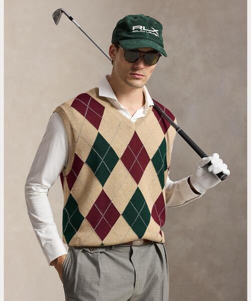 POLO GOLF(ポロ ゴルフ)の「ビッグ フィット パフォーマンス アーガイル セーター ベスト(ベスト・メンズ・グリーン・S/M/L/XS)」の4枚目の写真