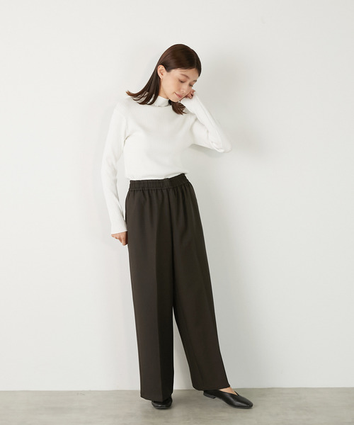 MELROSE claire(メルローズ クレール)の「【ワイドリブのボトルネックプルオーバー】(ニット/セーター・レディース・レッド/オフホワイト/ブラック/ネイビー/グレー・FREE)」の20枚目の写真