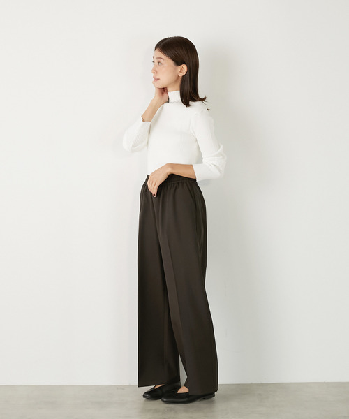MELROSE claire(メルローズ クレール)の「【ワイドリブのボトルネックプルオーバー】(ニット/セーター・レディース・レッド/オフホワイト/ブラック/ネイビー/グレー・FREE)」の21枚目の写真