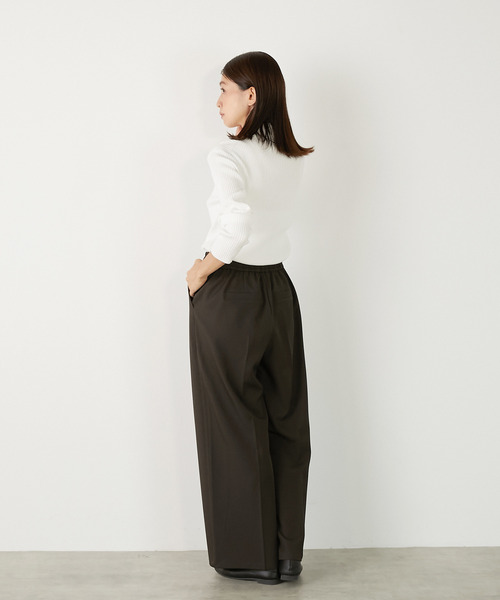 MELROSE claire(メルローズ クレール)の「【ワイドリブのボトルネックプルオーバー】(ニット/セーター・レディース・レッド/オフホワイト/ブラック/ネイビー/グレー・FREE)」の22枚目の写真