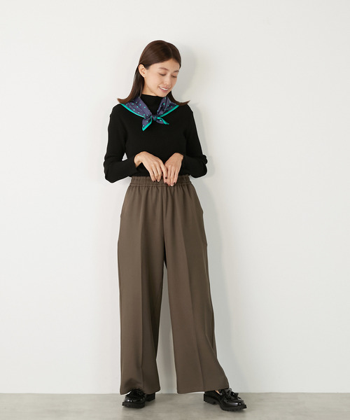 MELROSE claire(メルローズ クレール)の「【ワイドリブのボトルネックプルオーバー】(ニット/セーター・レディース・レッド/オフホワイト/ブラック/ネイビー/グレー・FREE)」の18枚目の写真