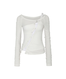CUT-OUT LAYERED TEE white