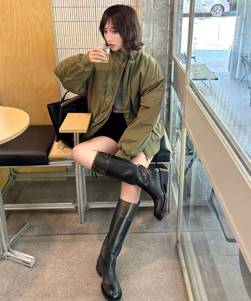 Girly Doll(ガーリードール)の「スタンドカラージップアップブルゾン(その他アウター・レディース・カーキ/ネイビー/ブラック・L/M)」の19枚目の写真