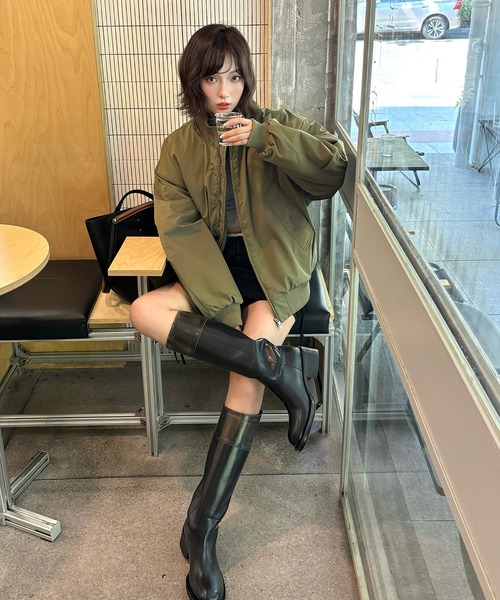 Girly Doll(ガーリードール)の「スタンドカラージップアップブルゾン(その他アウター・レディース・カーキ/ネイビー/ブラック・L/M)」の16枚目の写真