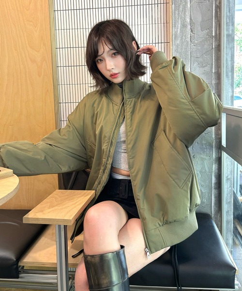 Girly Doll(ガーリードール)の「スタンドカラージップアップブルゾン(その他アウター・レディース・カーキ/ネイビー/ブラック・L/M)」の17枚目の写真
