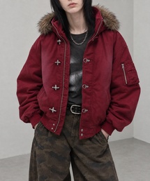 Alfred Alex（アルフレッドアレックス）の「【Alfred Alex】2-Way Fur-Hooded Fireman Jacket   ファーフード付き 2Way 中綿 ファイヤーマンジャケット（ブルゾン）」