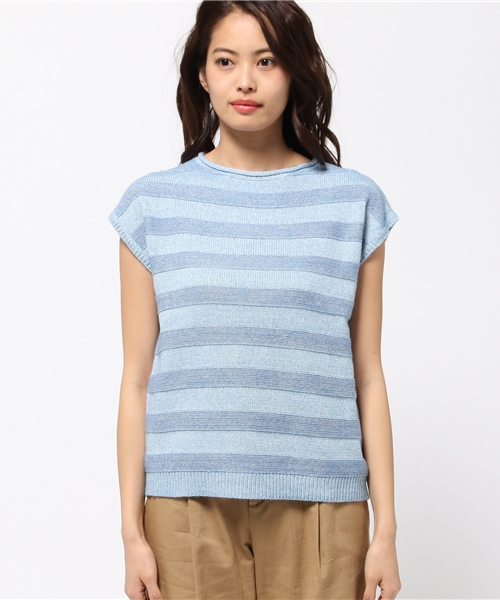 ikka(イッカ)の「5Gボーダーマリンプルオーバー(Tシャツ/カットソー・レディース・ネイビー/スカイブルー/オフホワイト・FREE)」の10枚目の写真