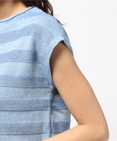 ikka(イッカ)の「5Gボーダーマリンプルオーバー(Tシャツ/カットソー・レディース・ネイビー/スカイブルー/オフホワイト・FREE)」の7枚目の写真